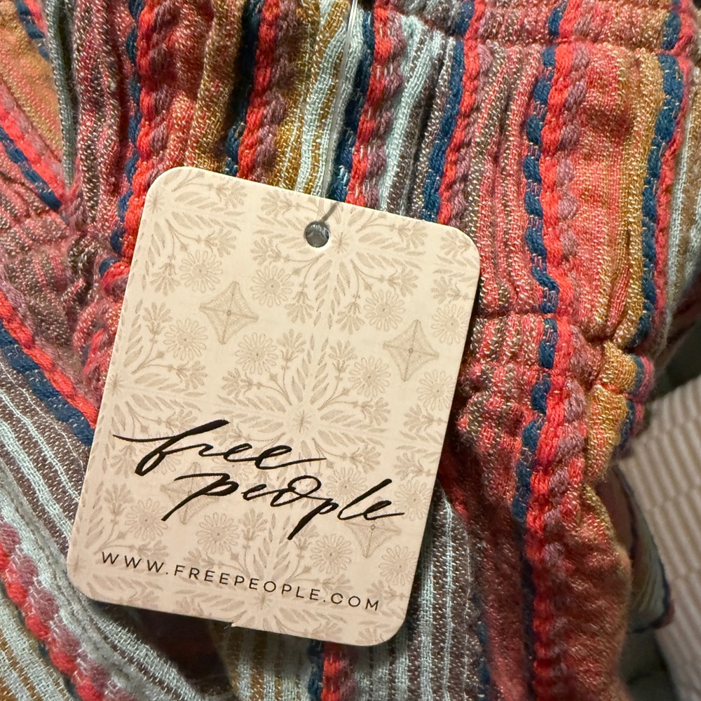 NWT Free People Vibrant Striped Wide Leg Women's Pants - Picture 3 of 6